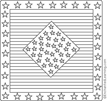 american quilt stars  stripes coloring page enchanted learning
