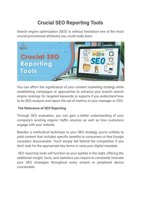 crucial seo reporting tools powerpoint