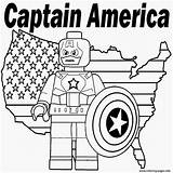 Coloring America Captain Lego Marvel Pages Printable sketch template