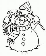 Christmas Snowman Coloring Pages Neige Bonhomme sketch template