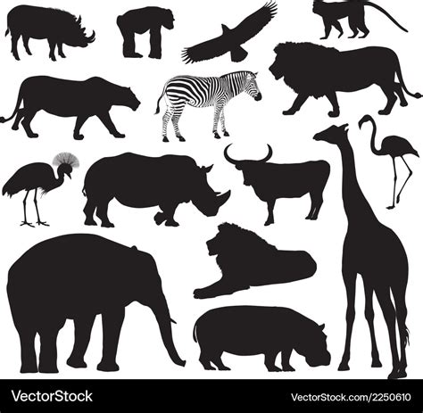 animals silhouettes royalty  vector image vectorstock