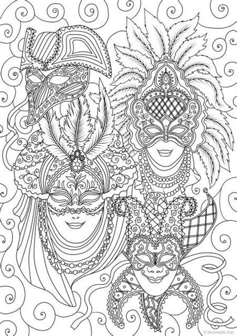 venetian masks printable adult coloring page  favoreads coloring