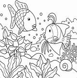 Fish Coloring Pages Kids Printable Print Ocean Color Sea Natchitoches Sheet Colouring Adults Coral Creatures Scene sketch template
