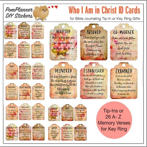 sale printable     christ id bible journal cards