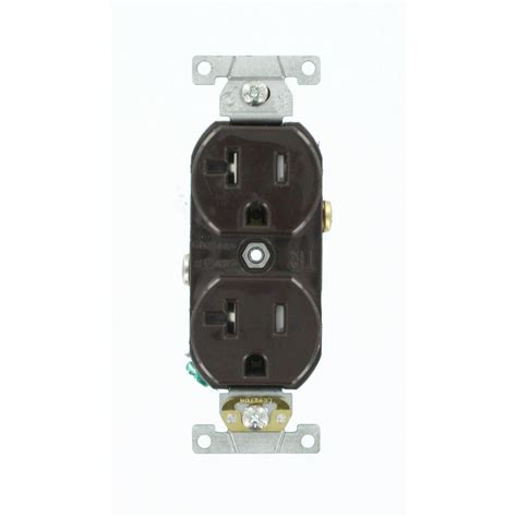 leviton  amp commercial grade tamper resistant  grounding duplex outlet brown tbr