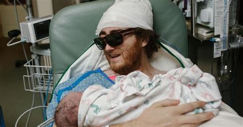 Heartbreaking Dad Dying Of Brain Cancer Cradles Newborn Son