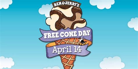 ben jerrys  cone day    tuesday april