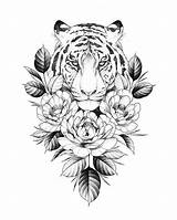 Tattoo Tigre Desenho Tatuagem Feminina Leopard Guys Flor sketch template