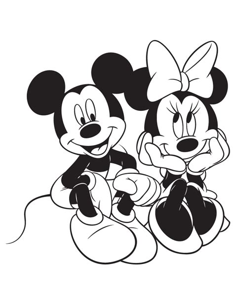 mickey  minnie mouse coloring pages    print