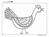 Coloring Chicken Sheet Sheets Print Pages Joel Made Printable Template Kids Red Hen Bird Madebyjoel Colouring Crafts Huhn Ausmalbild Little sketch template
