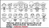 Coloring Diversity Pages Multicultural Quote Kids Helping Thanksgiving Printable Value Learn Doghousemusic sketch template