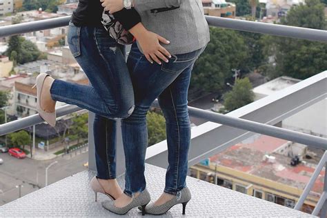 lesbian engagement fashion skinny jeans skinny
