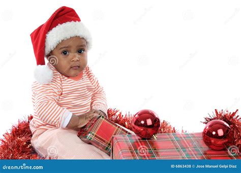 baby girl  christmas presents stock photo image  noel concept