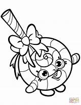 Coloring Pages Strawberry Kiss Shopkins Cheeky sketch template