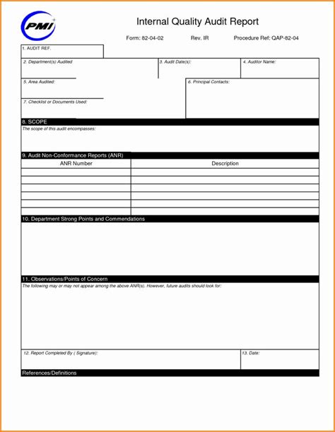internal audit forms template  excellent sample  professional pany