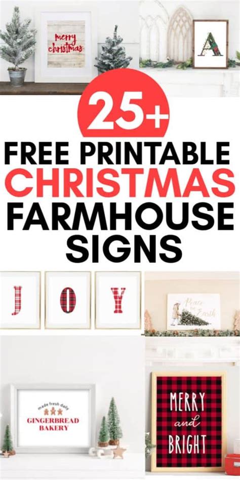 printable farmhouse christmas signs merry christmas sign printables