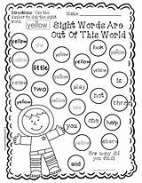 Bingo Dauber Pages Sight Word Coloring Kindergarten Printables Fun Worksheets Words Marker Primer Activities Dab Edition Pre Worksheet Printable Getcolorings sketch template