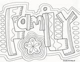 Coloring Word Family Pages Doodle Sheets Printable Colouring Reunion Adult Zentangle Color Kids Words Families Forever Doodles Quote Religious Tree sketch template