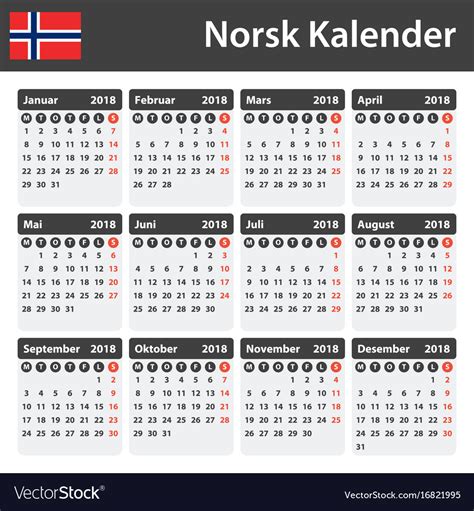 norsk kalender  norsk