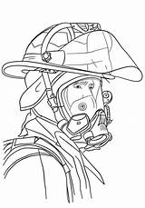 Firefighter Coloring Pages Fire Drawing Portrait Fighter Printable Fireman Firefighters Kids sketch template