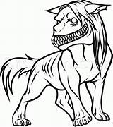 Creepy Cachorro Perro Creepypasta Monstruo Lineart Smail Colorironline sketch template