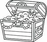 Chest Treasure Coloring Pages Cartoon Pirate Box Sheets sketch template