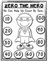 Zero Hero Count Kindergarten Math Coloring Tens Counting Poster Student 10s School Pages Helper Preschool Teaching Teacherspayteachers Activities Sketchite sketch template