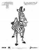 Madagascar Coloring Zebra Pages Marty Hellokids Print Color Online sketch template