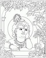 Krishna Coloring Pages Janmashtami Printable Shri Kids Holi Lord Drawing Painting Sketch Familyholiday Baby Outline Colouring Colour Hindu Gods Simple sketch template