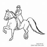 Horse Saddlebred Coloring American Saddle Pages Color Line Index Own sketch template