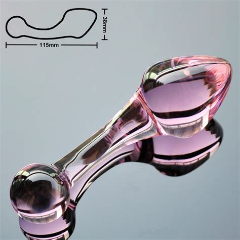 Pink Crystal Butt Plugs Set Pyrex Glass Anal Dildo Ball