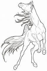 Horse Rearing Coloring Pages Arabian Drawing Drawings Lineart Horses Deviantart Animal Sketch Pencil Caballo Line Dibujo Animado Pose Shaped Main sketch template