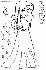 Lady Coloring Pages Print Colorings sketch template