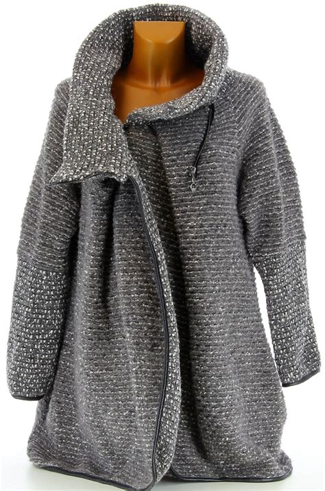 manteau cape laine bouillie hiver grande taille gris violetta