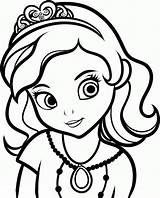 Sofia Princess Coloring Drawing First Print Color Netart sketch template