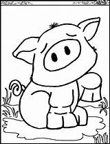 Pig Coloring Pages Color Animal Animals Sheet Print Sheets Back sketch template