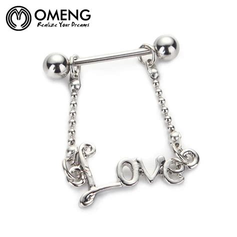 Omeng 316l Surgical Steel Piercing Love Dangle Piercing Shields Bars