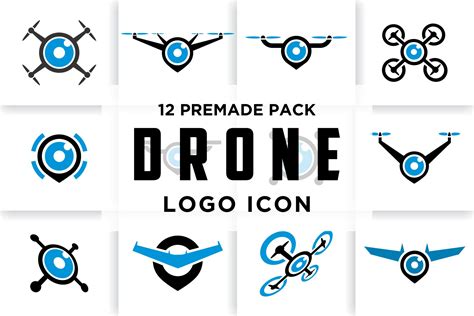 drone logo icon pack graphic  zhr creative creative fabrica