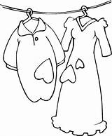 Laundry Coloring Pages Clothing sketch template