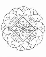 Mandala Mandalas Coloring Easy Simple Color Children Pages Kids Zen Stress Drawing Flower Looking Print Beautiful Relax Big Shapes Anti sketch template