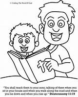 Coloring Pages Bible Child Sunday Sons Teach Them Fathers Printable School Train Craftingthewordofgod Toddler Crafts sketch template