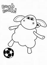 Sheep Timmy Coloring Shaun Football Time Play Color sketch template
