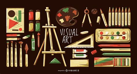 visual arts elements illustration set vector