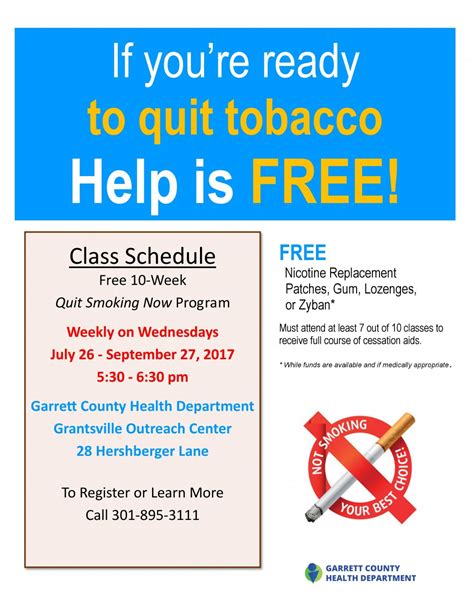 tobacco cessation classes  garrett county