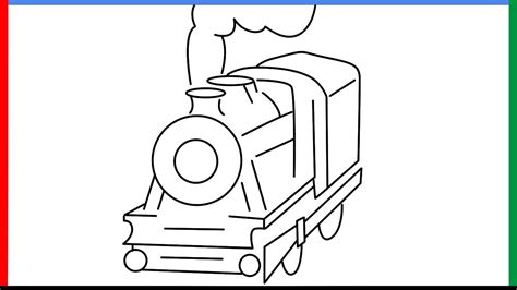 draw steam engine step  step  beginners youtube