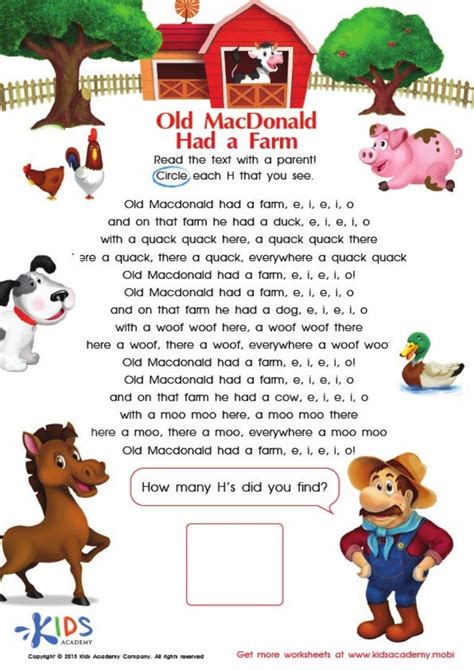 mcdonald lyrics  coloring pages