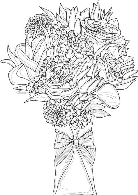 flower bouquet coloring pages printable coloring pages coloring