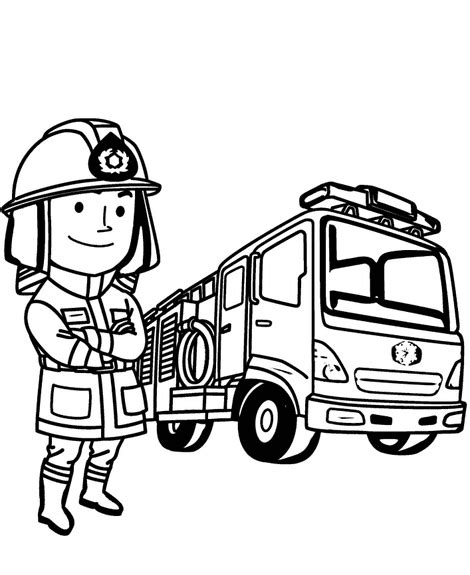 firefighter truck coloring pages