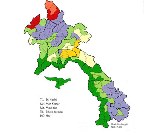 map of ethnolinguistic families in laos laos map southeast asia
