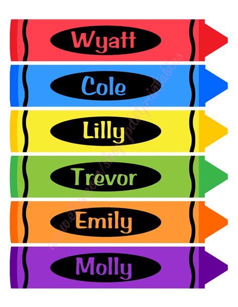 personalized classroom crayon labels digital printables